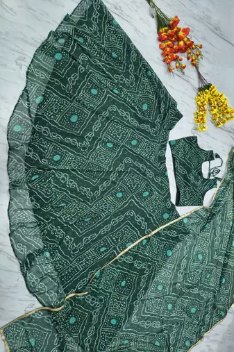 Dark Green Navratri Lehenga Choli With Dupatta