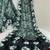 teal heavy silk blend printed saree with pape mirror work & mirror border