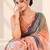 multicolor heavy silk blend printed saree with pape mirror work & mirror border