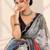 multicolor heavy silk blend printed saree with pape mirror work & mirror border