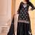 Women's black embroidered kurta with sharara and dupatta set