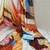 multicolor heavy silk blend printed saree with pape mirror work & mirror border