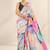 multicolor heavy silk blend printed saree with pape mirror work & mirror border