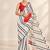 off white heavy silk blend printed saree with pape mirror work & mirror border