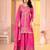 Women’s pink silk embroidered kurti with sharara and dupatta set