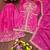 Women’s pink silk embroidered kurti with sharara and dupatta set