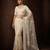 White embroidered net saree