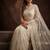 White embroidered net saree