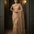 Beige embroidered net saree