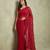 Red embroidered galaxy soft net saree