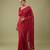 Red embroidered galaxy soft net saree