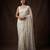White embroidered net saree