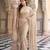 Beige embroidered net saree