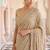Beige embroidered net saree