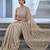 Beige embroidered net saree