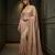 Beige embroidered soft foil georgette saree