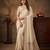 Cream embroidered soft foil georgette saree