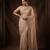 Beige embroidered soft foil georgette saree