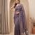 Wine embroidered chiffon saree