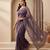 Wine embroidered chiffon saree