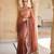 Brown embroidered chiffon saree