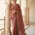 Brown embroidered chiffon saree