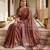 Brown embroidered chiffon saree