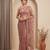 Rose pink embroidered net saree