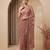 Rose pink embroidered net saree