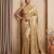 Champagne gold embroidered viscose saree