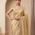 Champagne gold embroidered viscose saree