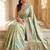 Pista green embroidered viscose saree