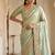 Pista green embroidered viscose saree