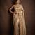Silver gold embroidered nylon saree