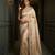 Beige embroidered viscose saree