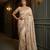 Beige embroidered viscose saree