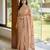 Peach embroidered crush organza saree