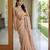 Peach embroidered crush organza saree