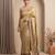 Antique gold embroidered tissue nylon saree