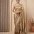 Antique gold embroidered tissue nylon saree