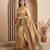 Antique gold embroidered tissue nylon saree