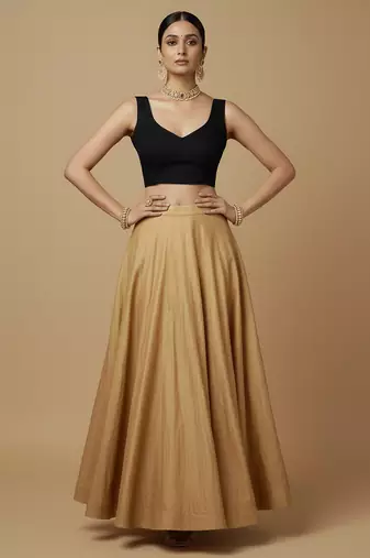 Solid premium silk v neck saree blouse