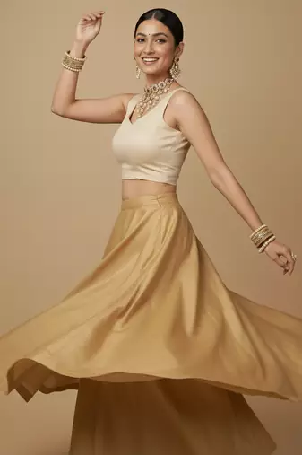 Solid premium silk v neck saree blouse