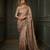 Beige embroidered georgette saree
