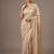 Cream embroidered georgette saree
