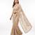 Cream embroidered georgette saree