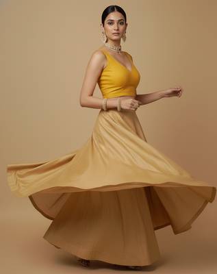Solid premium silk v neck saree blouse 3