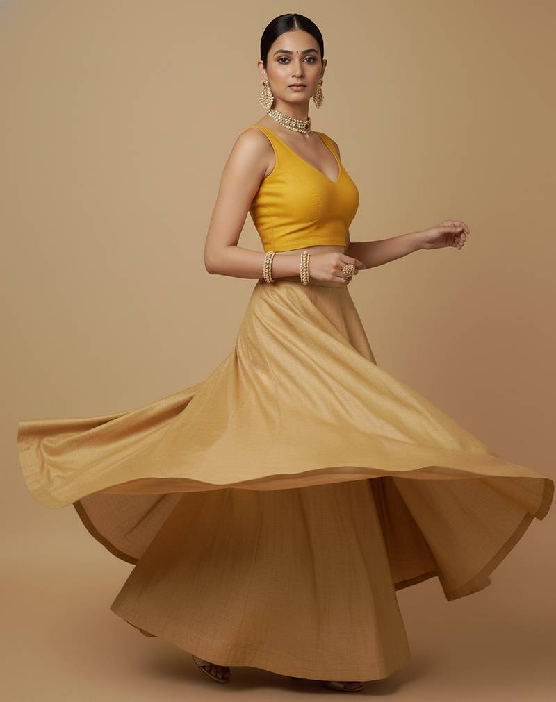 Solid premium silk v neck saree blouse