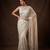 White embroidered net saree