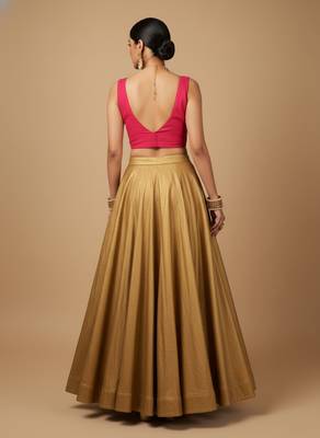 Solid premium silk v neck saree blouse 3